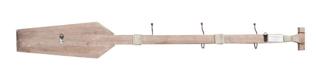 Biscottini Attaccapanni da parete a forma di remo in legno massello L116,5XPR6,5XH15 cm