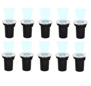 Kit da 10 faretti a led da incasso per esterni potenza 1.5W 90LM segnapasso calpestabile impermeabile IP65 a luce bianca fredda 6500K