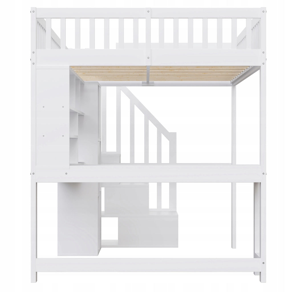 Letto a castello 140x200 bianco con scrivania - Xylo