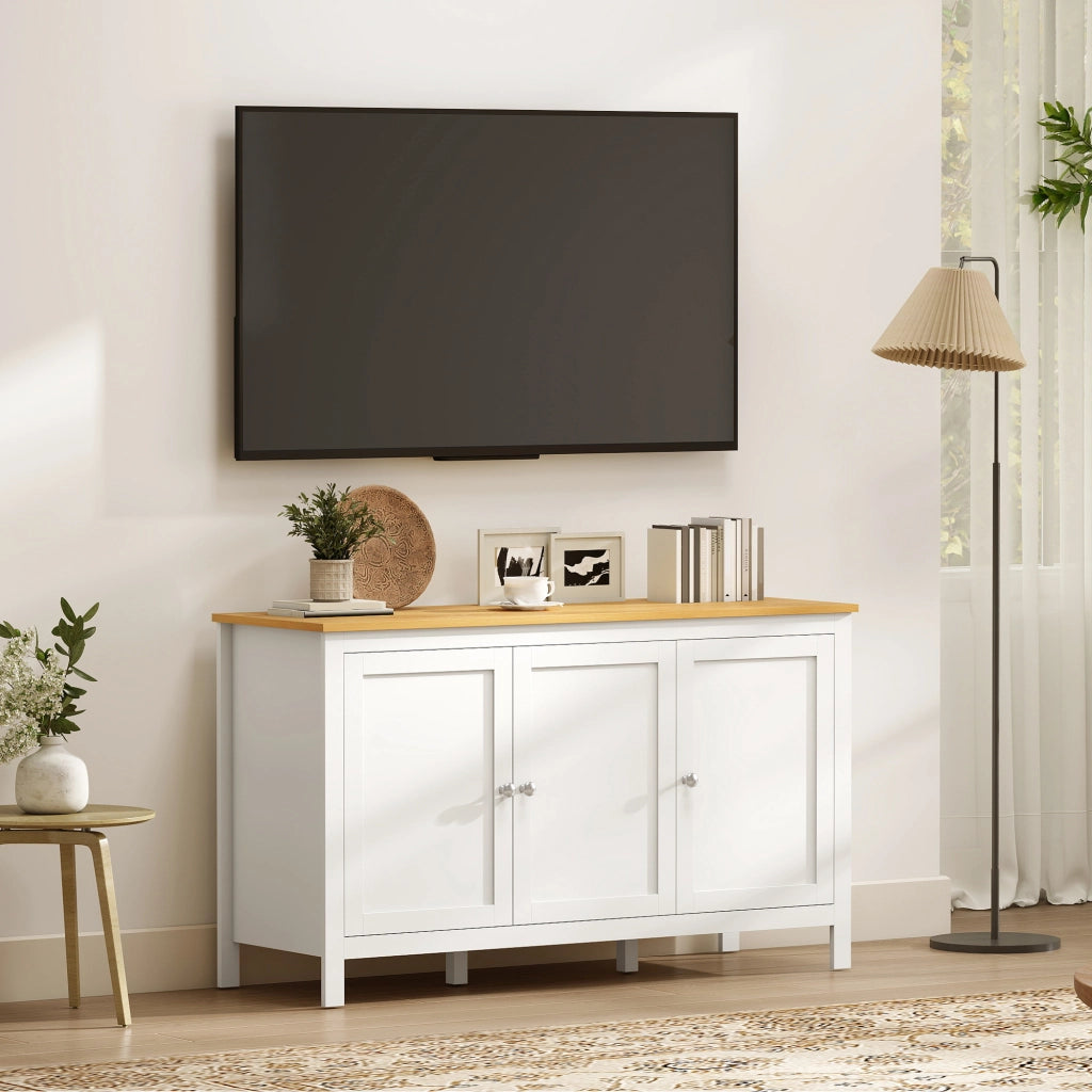 Armadio Moderno con 3 Porte e Ripiani Aggiustabili ¨C zephmum ¨C Bianco 120x40x70 cm