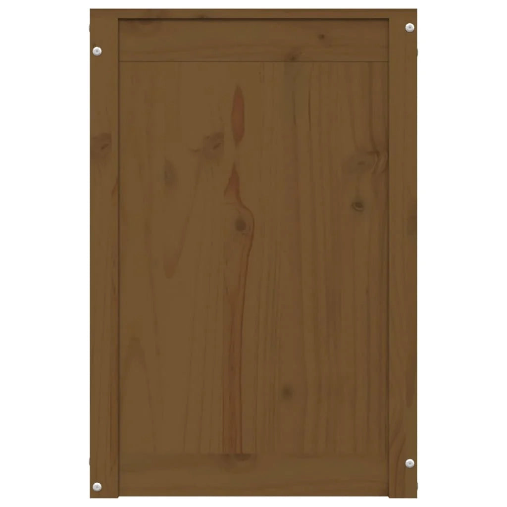 Contenitore per la biancheria 44 x 44 x 66 cm in legno massello di pino marrone miele 02_0006213