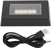 Base Display LED con Vetrina in Cristallo - Luce LED Colorata - Piatto Decorativo per Collezioni - Fdit9svm