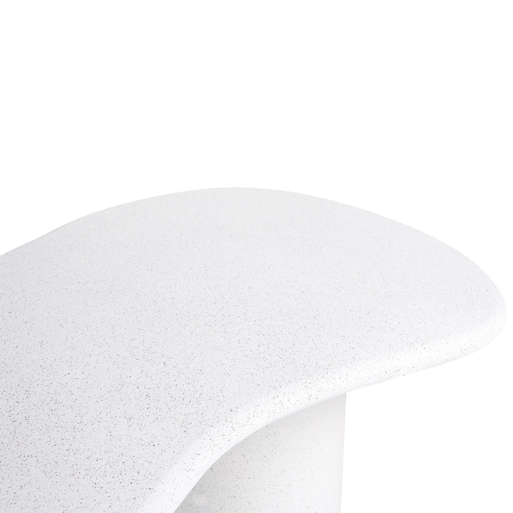 Tavolo da giardino effetto terrazzo bianco MgO 6 posti ruggine resistente alle intemperie forma irregolare sala da pranzo moderna per esterni e interni