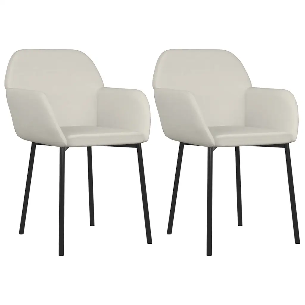 Sedie da Pranzo 2 pz Crema in Velluto cod mxl 29061