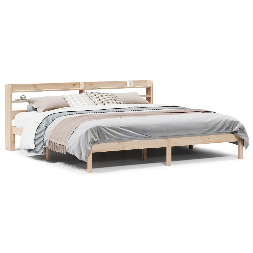 Letto senza Materasso-Struttura Letto 180x200 cm in Legno Massello di Pino 104627