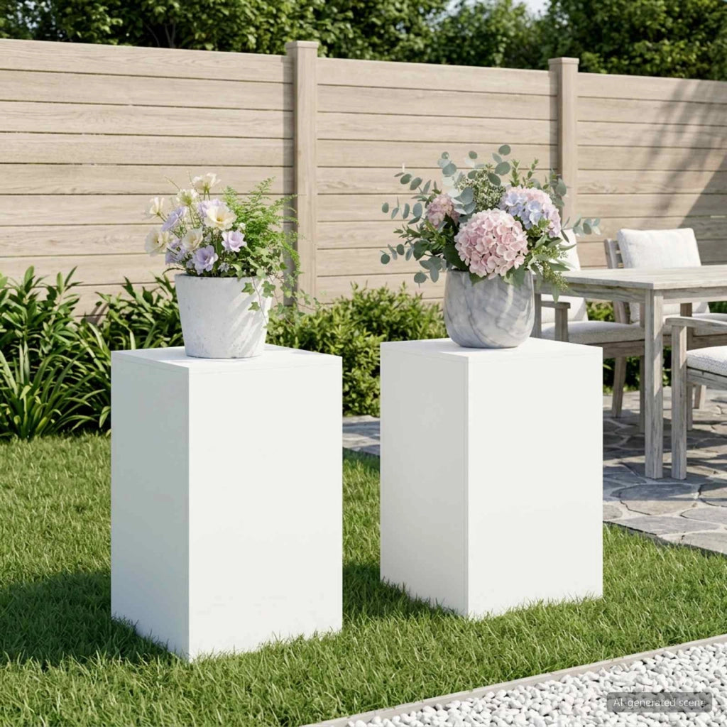 Supporto per piante 2 pcs Bianco 40 x 40 x 60 cm Acciaio 8012533
