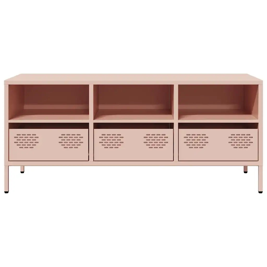 Mobile TV Rosa 101,5x39x43,5 cm in Acciaio Laminato a Freddo 851323