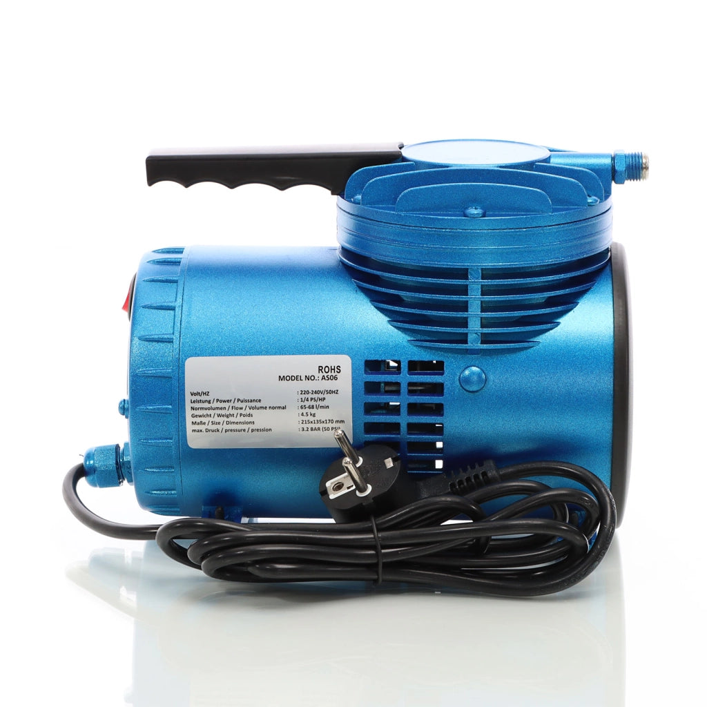 Compressore per aerografo AS06 con membrana, silenzioso e oil free 3,5 bar