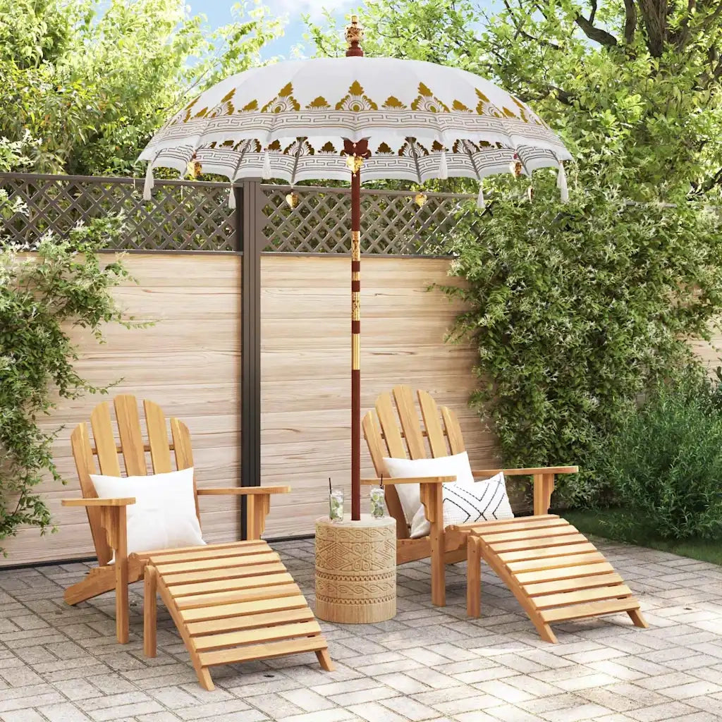vidaXL Parasol Balinese Crema (180-190) x 260 cm