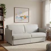 Follina, Divano Letto 2 Posti Sfoderabile Made in Italy, 160x95 cm Grigio Chiaro