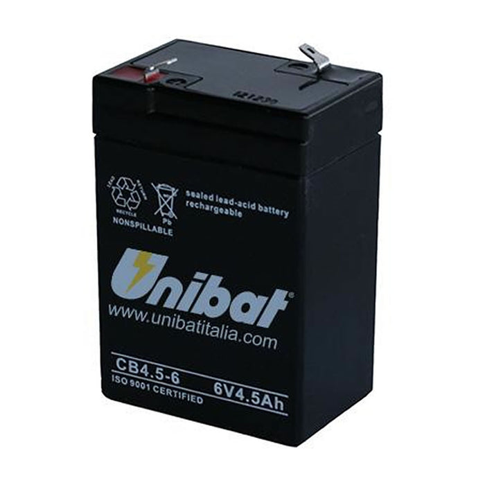 Multipack da 3 batterie al piombo 6 volt 4,5ah ricaricabili per lampade d'emergenza tampone