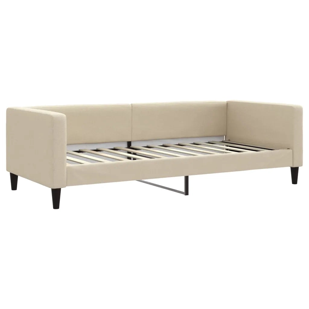 Divano Letto Estraibile con Cassetti-Sofa Letto-Daybed Crema 100x200cm in Tessuto 963632