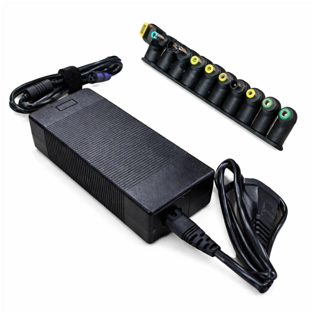 Alimentatore Universale Laptop 120W, Output 15–20V 6A, 10 Connettori