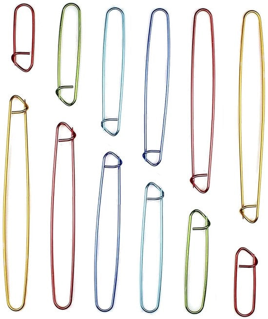 Set di aghi per cucire a brevetto - 12 pezzi - Alluminio - 6 misure (6/9/12/15/17/20 cm) - Leggero - Colorato - Aghi per cucire a brevetto