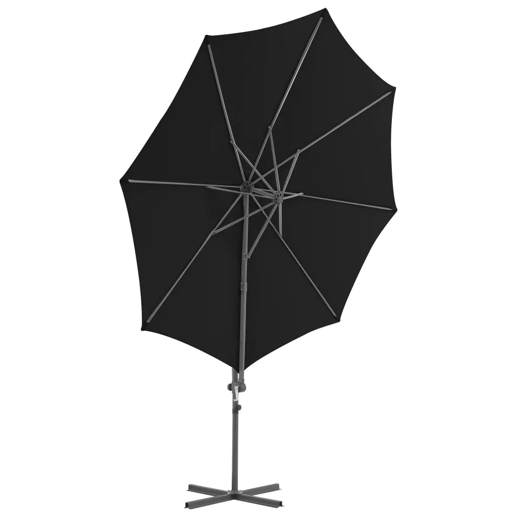 Ombrellone a Sbalzo con Palo in Acciaio 300 cm Nero da giardino cod mxl 29600