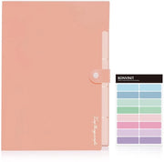 Documentenmap A4 - map con sistema di organizzazione 5-vacche con etichette colorate per ufficio, casa, scuola