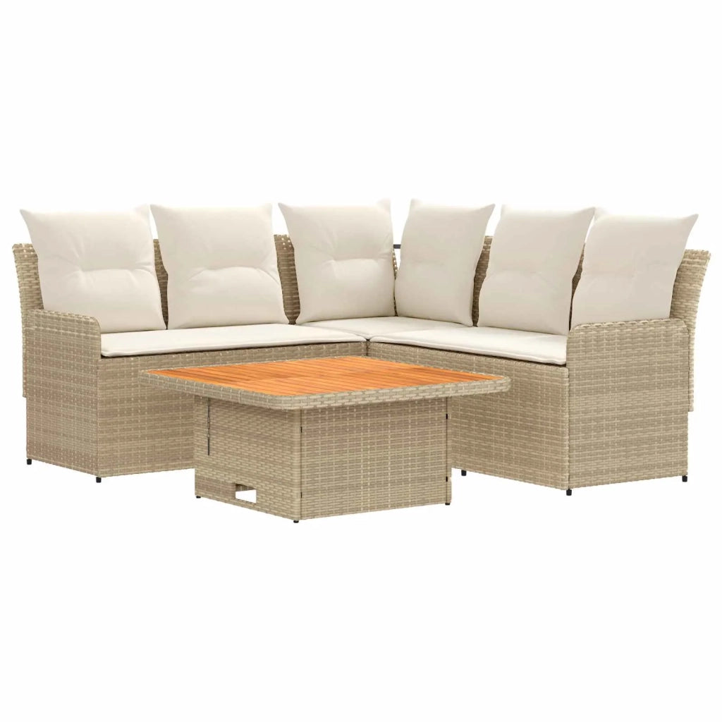 Set di Mobili 4 pz Beige e Crema Rattan in PE 3422178