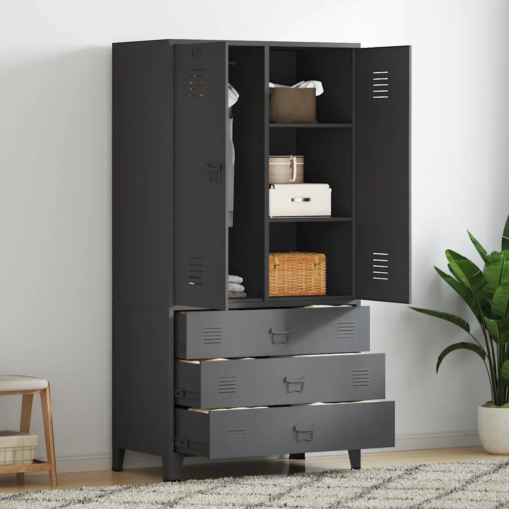 Armadio Antracite Industriale 90x50x180 cm in Metallo