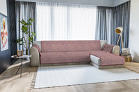 Copridivano in Poliestere con Penisola Destra Seduta 290 cm Bordeaux