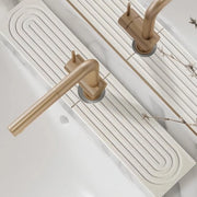 Tappeto per rubinetto cucina Tappeto cucina anti-spruzzi in diatomite, Tappeto per lavabo con assorbente in pietra idrorepellente e veloce asciugatura 60x10cm-Bianco