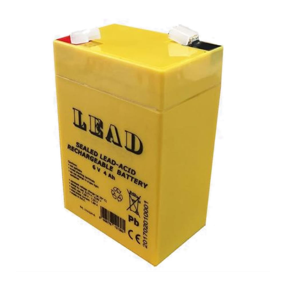 Multipack da 3 batterie ricaricabili 6 volt 4 ah per lampada d'emergenza antifurto allarme giochi