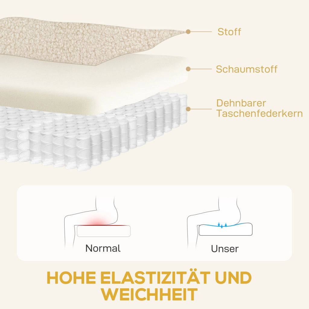 Relaxsessel, Fernsehsessel mit Liegefunktion, Wippfunktion Beige