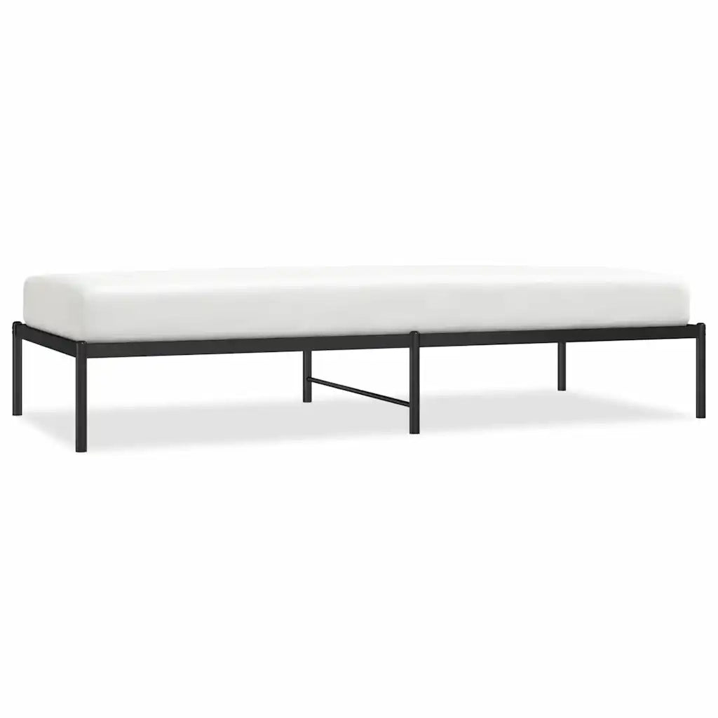 Letto singolo | Letto per adulti | Giroletto in Metallo Nero 90x200 cm