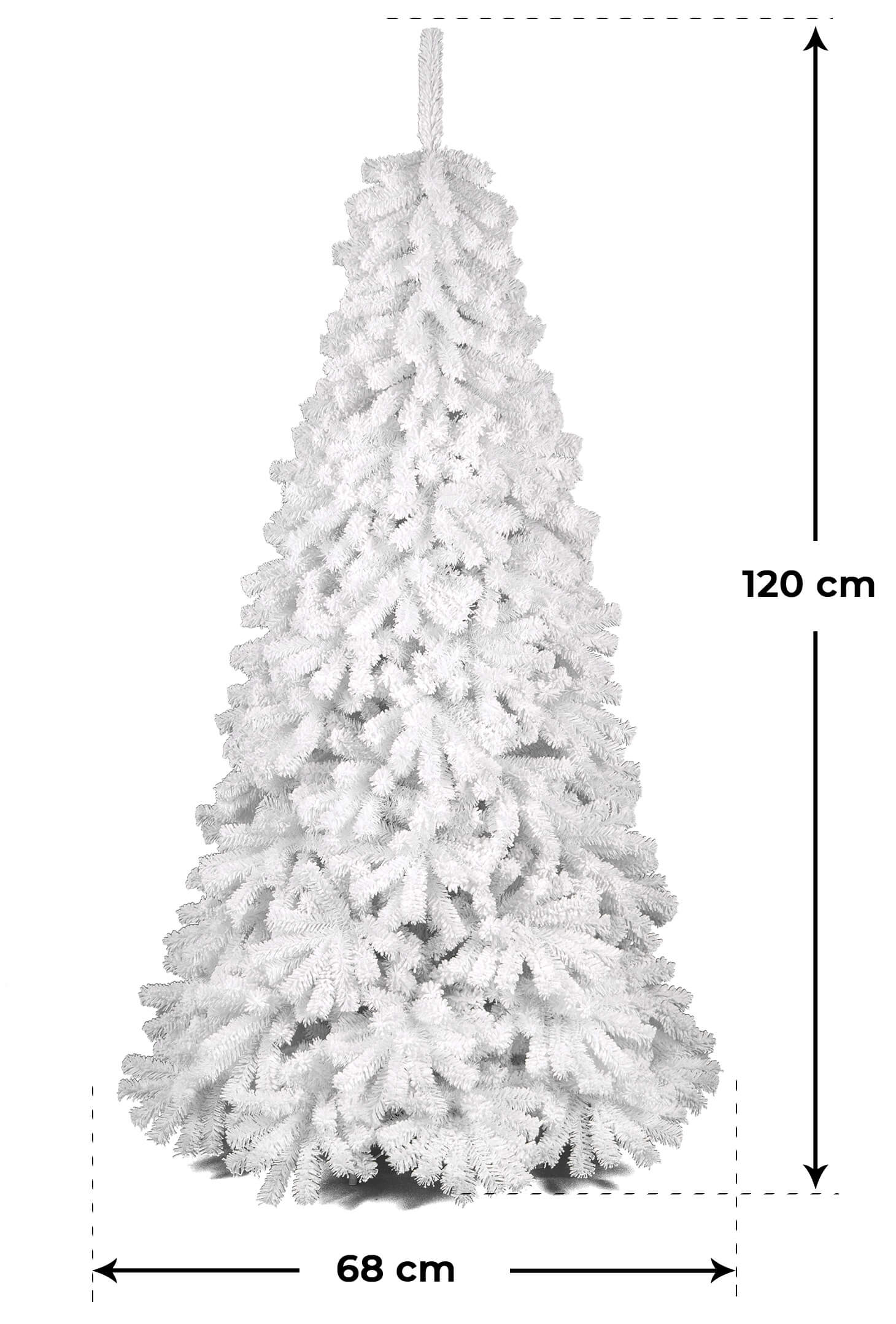 Albero di Natale Artificiale Innevato 120 cm 453 Rami Bianco