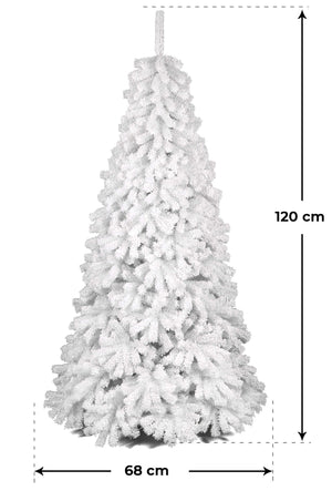 Albero di Natale Artificiale Innevato 120 cm 453 Rami Bianco