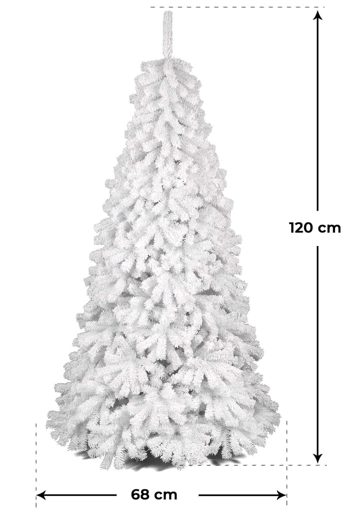 Albero di Natale Artificiale Innevato 120 cm 453 Rami Bianco