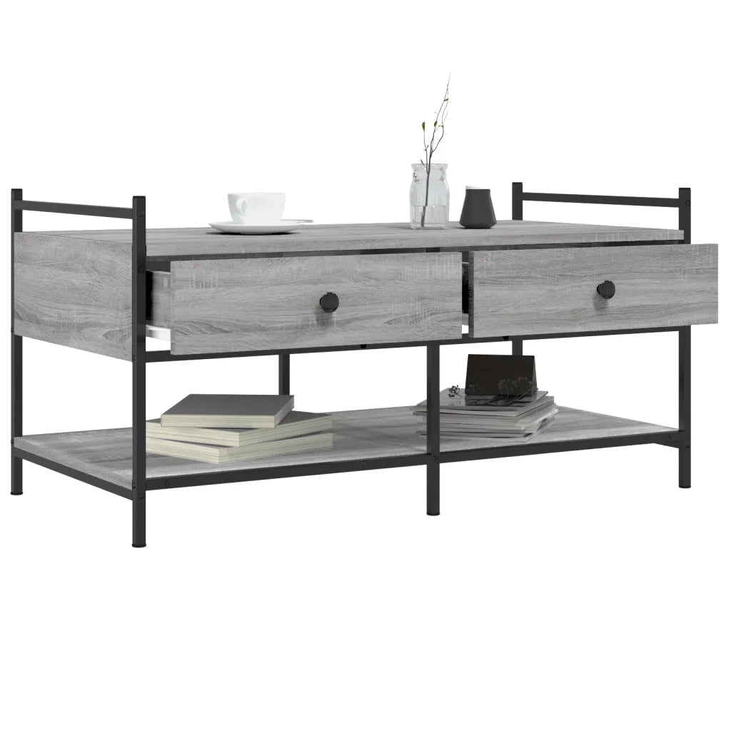 Tavolino da Salotto Grigio Sonoma 99x50x50 cm Legno Multistrato 833963