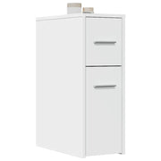 Armadietto da Bagno Stretto con Ruote Bianco in Truciolato 855277