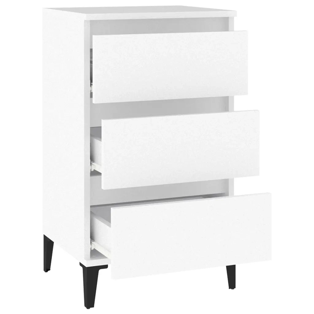 Comodino Bianco 40x35x70 cm in Legno Multistrato 819668