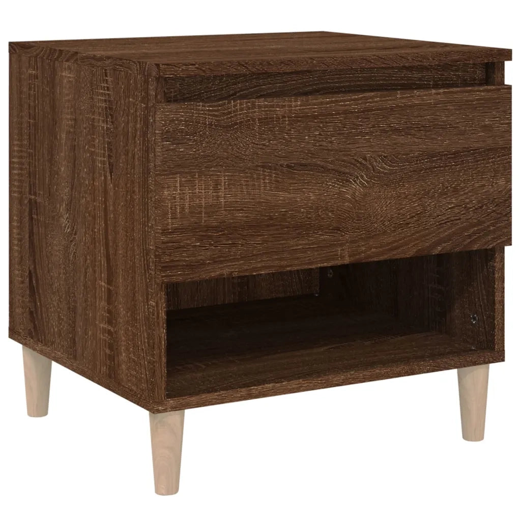 Comodino | Armadio da Notte | Mobiletto da notte Rovere Marrone 50x46x50 cm in Legno Multistrato