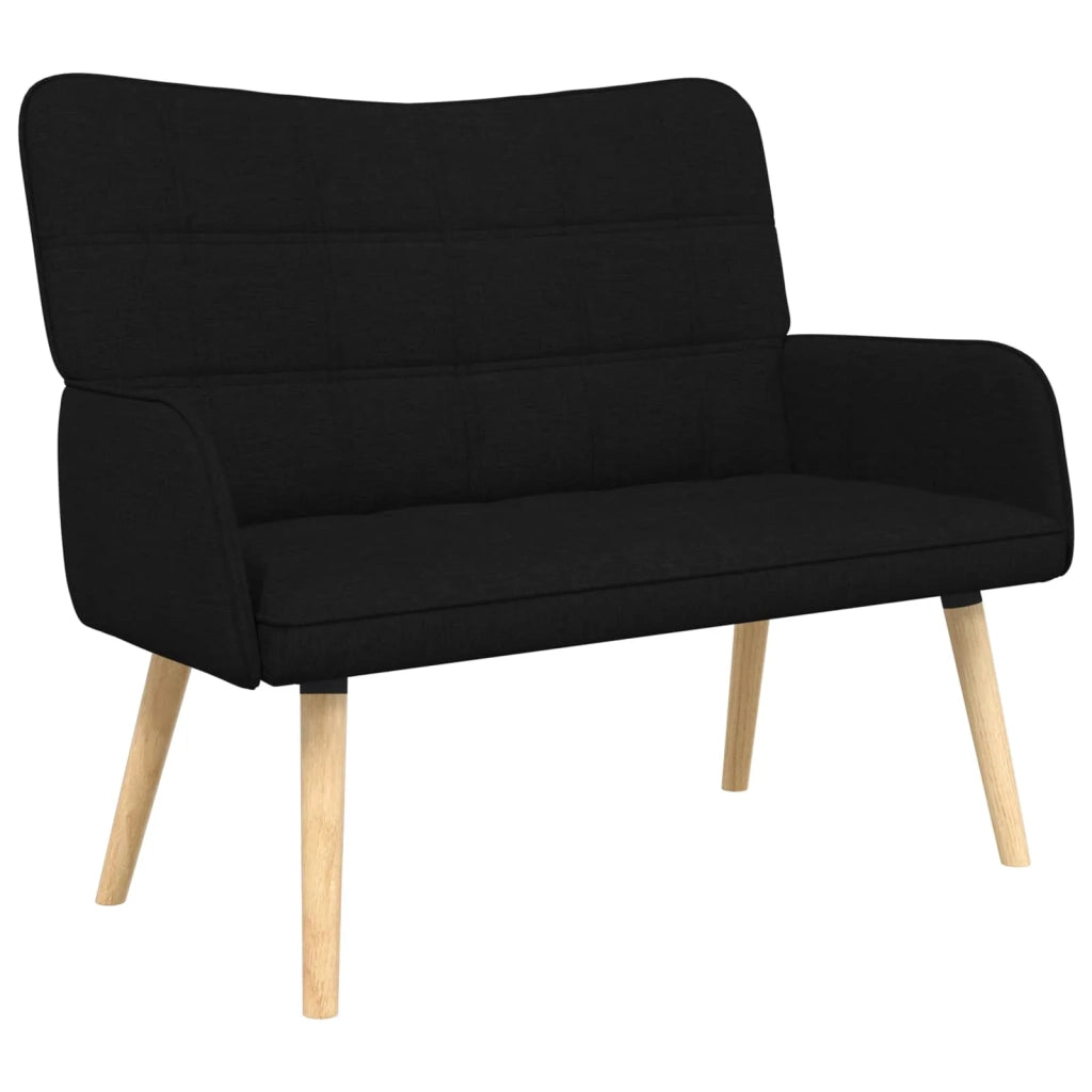 Sofa a Due Posti Nero 115 x 61 x 87 cm Tessuto