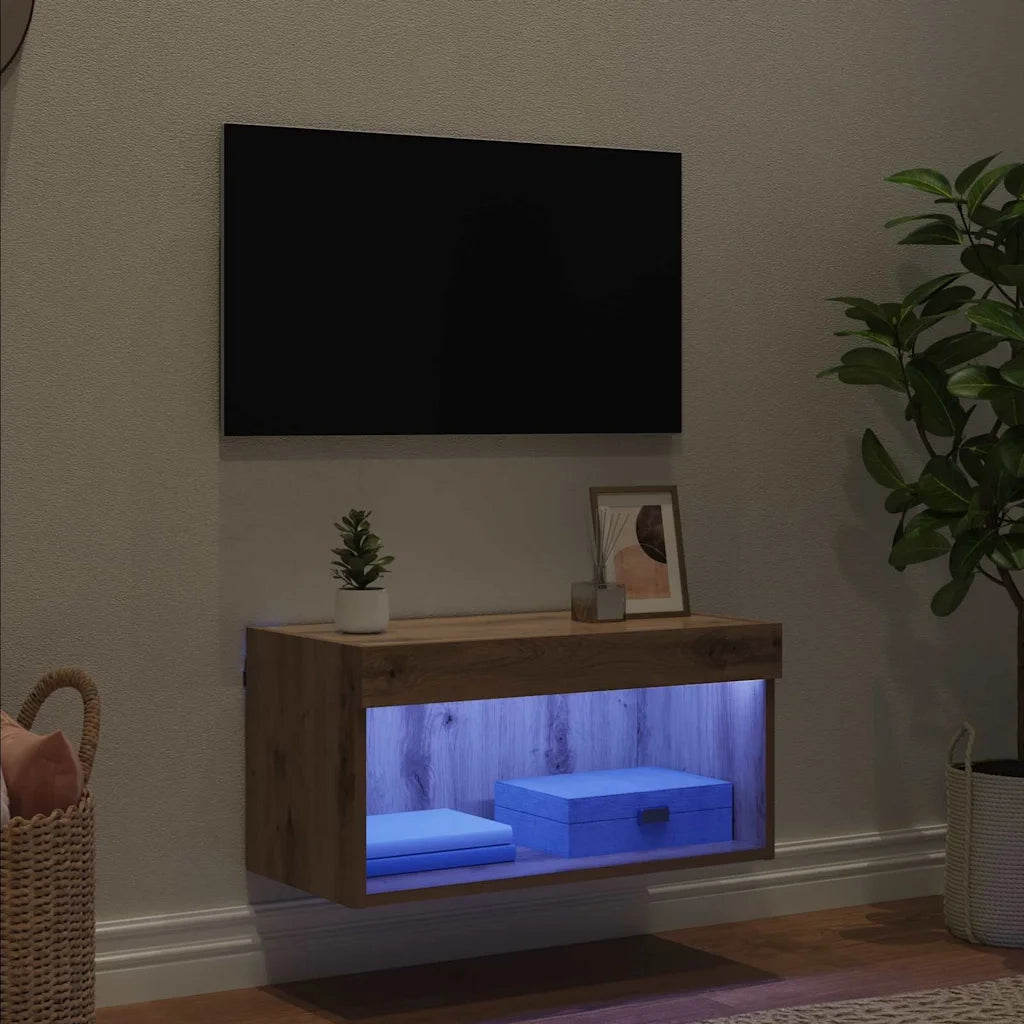 Mobile TV-Credenza per TV-Console TV Rovere artigianale 60 x 30 x 30 cm Legno multistrato
