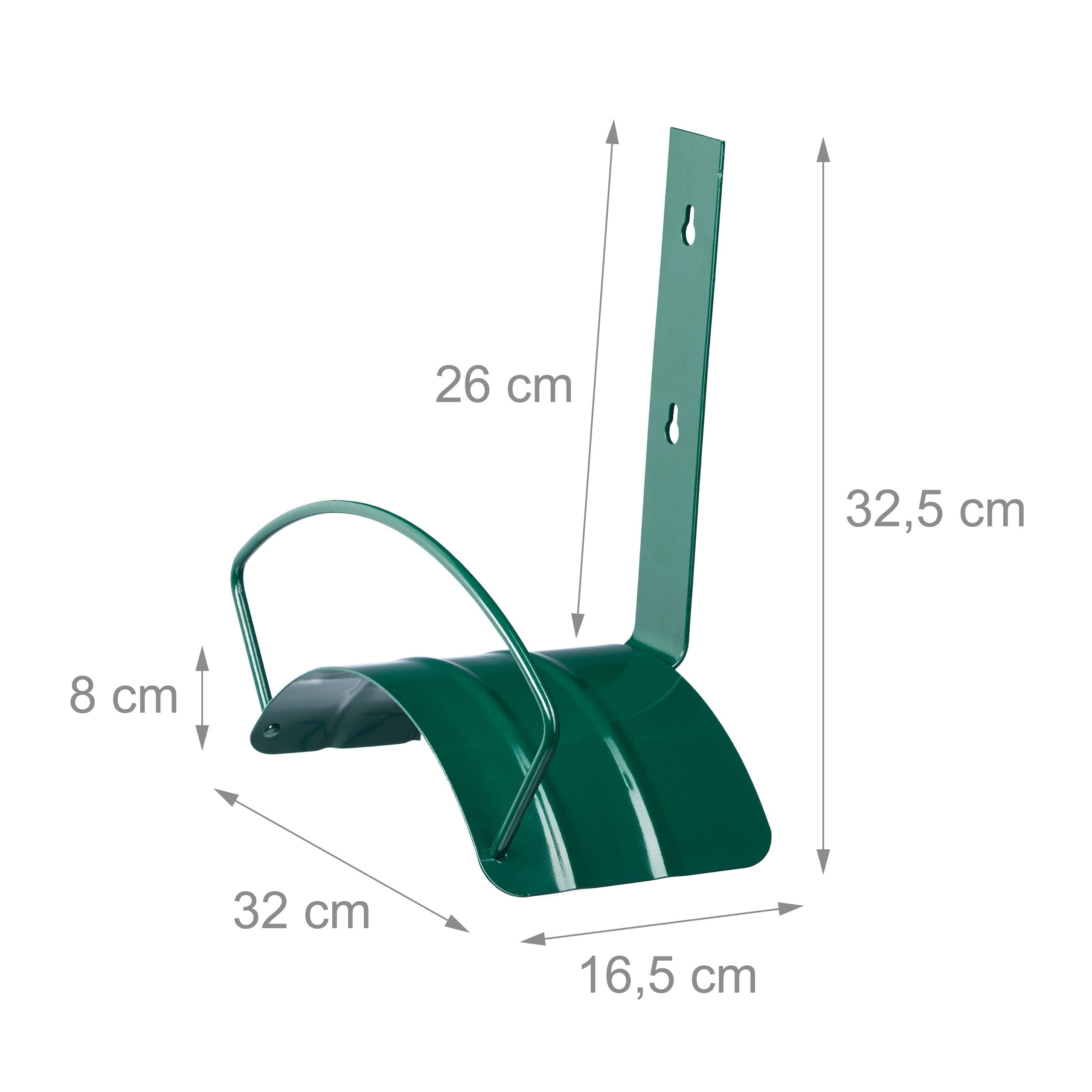 Portagomma da parete giardino giardinaggio pratico in metallo 32 cm verde 3413024
