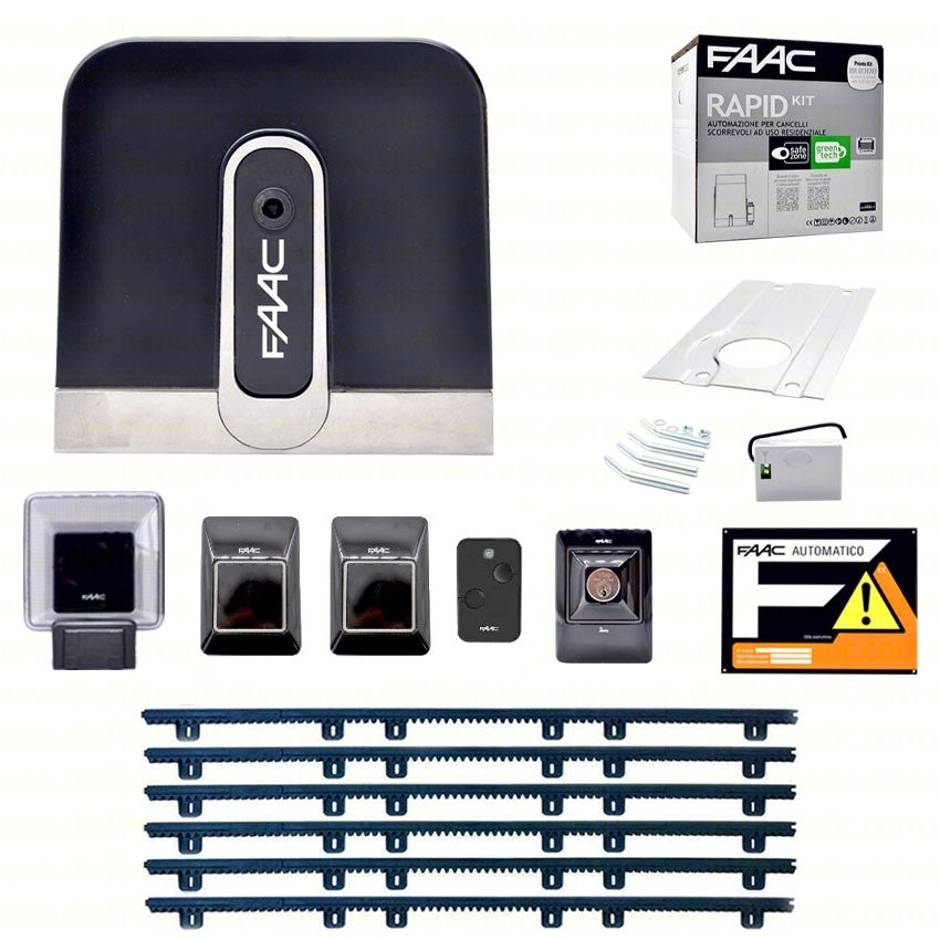 FAAC RAPID C720 KIT 6 MT DI CREMAGLIERA IN NYLON AUTOMAZIONE CANCELLO SCORREVOLE