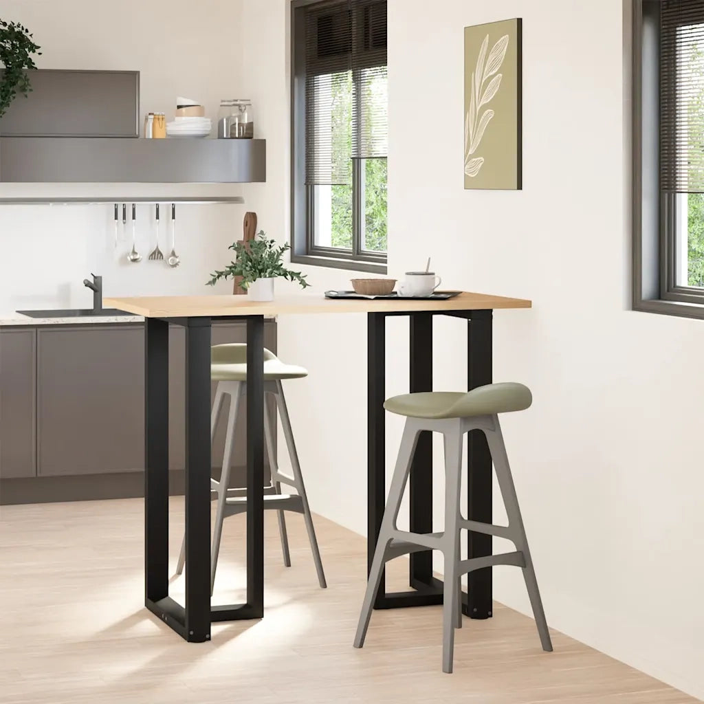 Gambe per tavolo da bar a forma di T 2 pz nere 60x35x(110-111) cm in acciaio 4013104