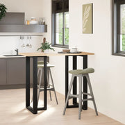 Gambe per tavolo da bar a forma di T 2 pz nere 60x35x(110-111) cm in acciaio 4013104