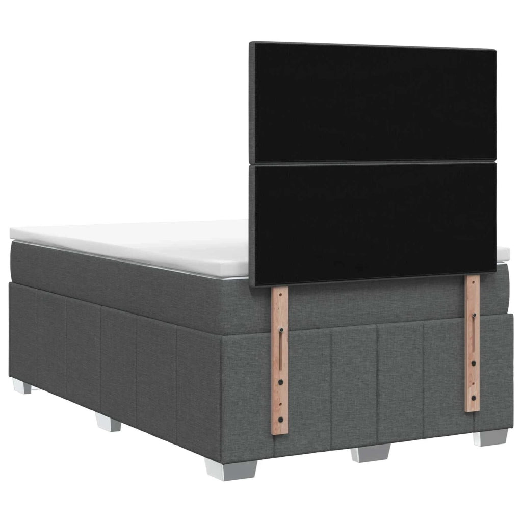Letto Box Spring LED con Materasso Grigio Scuro 120 x 200 cm 3455578