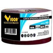 Vigor 3185510 Carta Abrasiva Spaziata Universale 115 mm 50 mt 100 gr colore Non Specificato