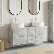 Set di mobili per il bagno 3 pz Grigio Cemento 3405886