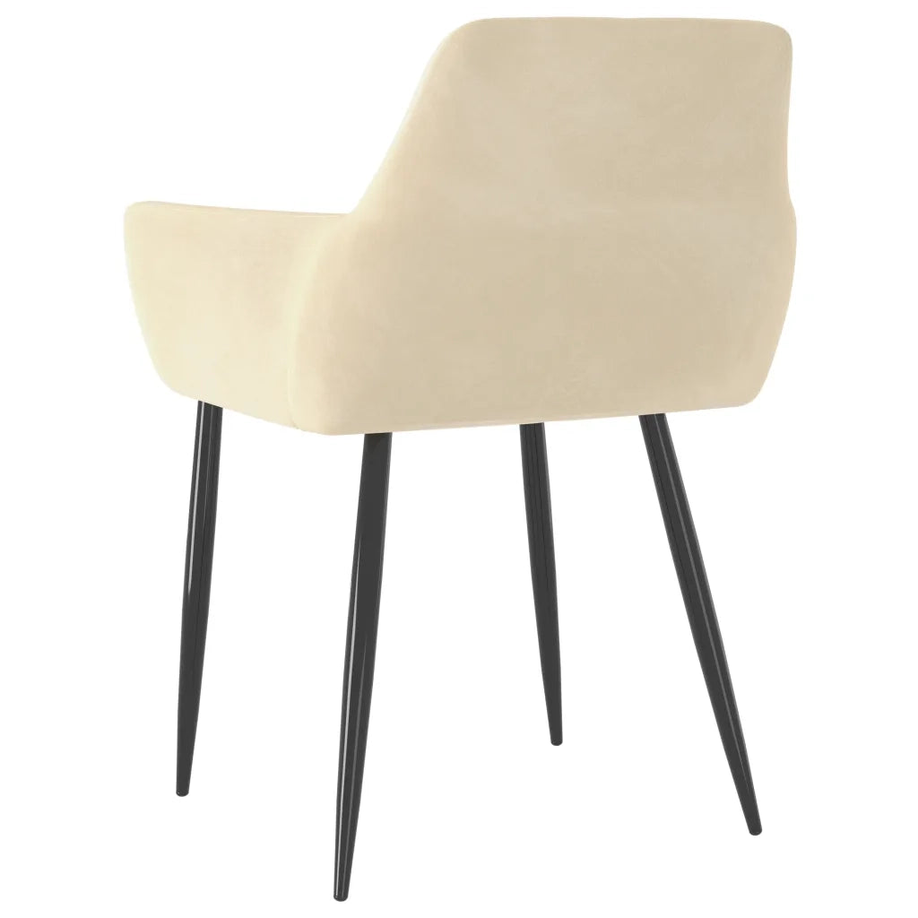 Sedie da Pranzo 2 pz Crema in Velluto cod mxl 29645