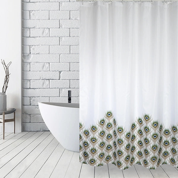 TENDA PER DOCCIA IN TESSUTO POLIESTERE PEACOCK- cm 180x200- SPIRE- pezzi 1