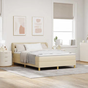 Letto a molle con materasso Crema 160 x 200 cm Tessuto 3340288