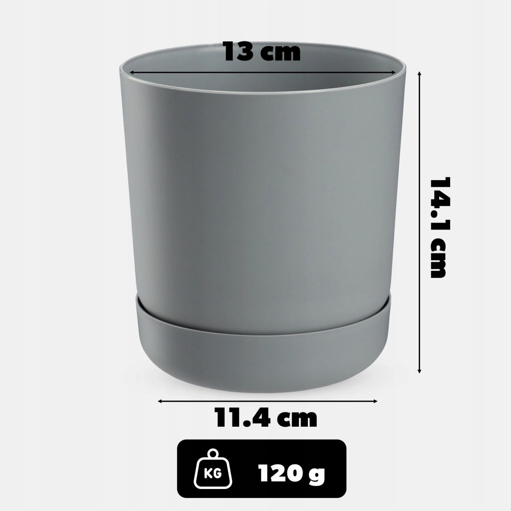 Vaso da fiori KADAX con supporto, coperchio, ciotola rotonda, 13 cm, grigio opaco