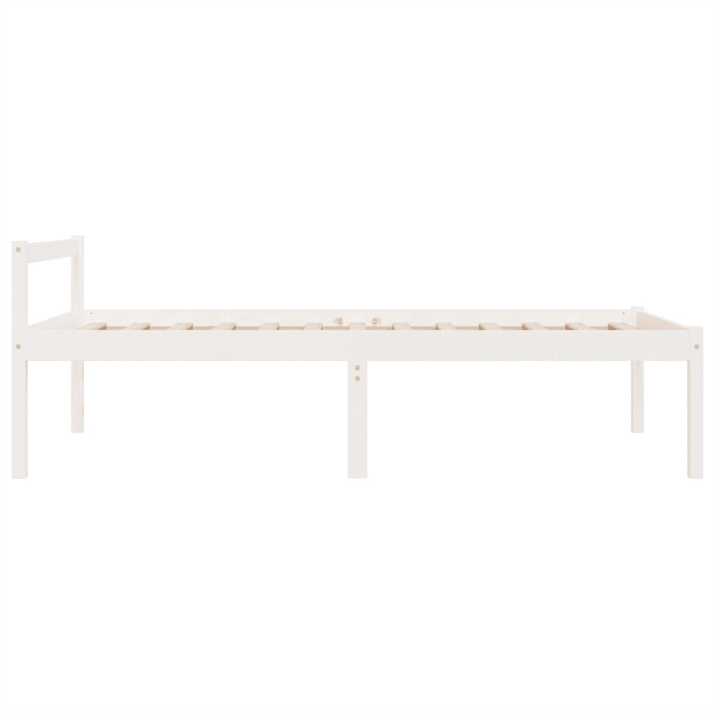 Letto singolo | Letto per adulti | Letto per Anziani Bianco 75x190 cm Small Single Legno di Pino