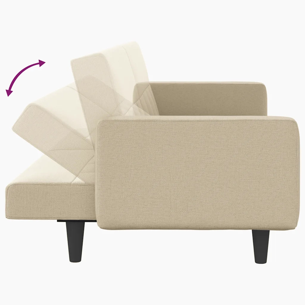 Divano letto | Sof¨¤ letto | Letto singolo con Cuscini Crema in Tessuto