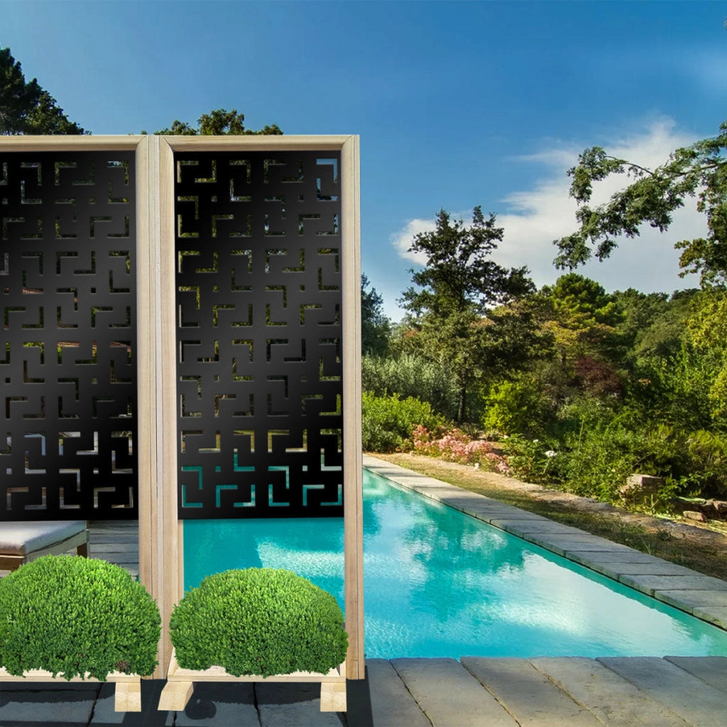 LABYRINTH M - Separè - Paravento modulabile - 70x190cm - in Legno e PVC Colore: nero